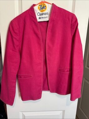 J. Crew Bright Pink Open-Front Blazer
